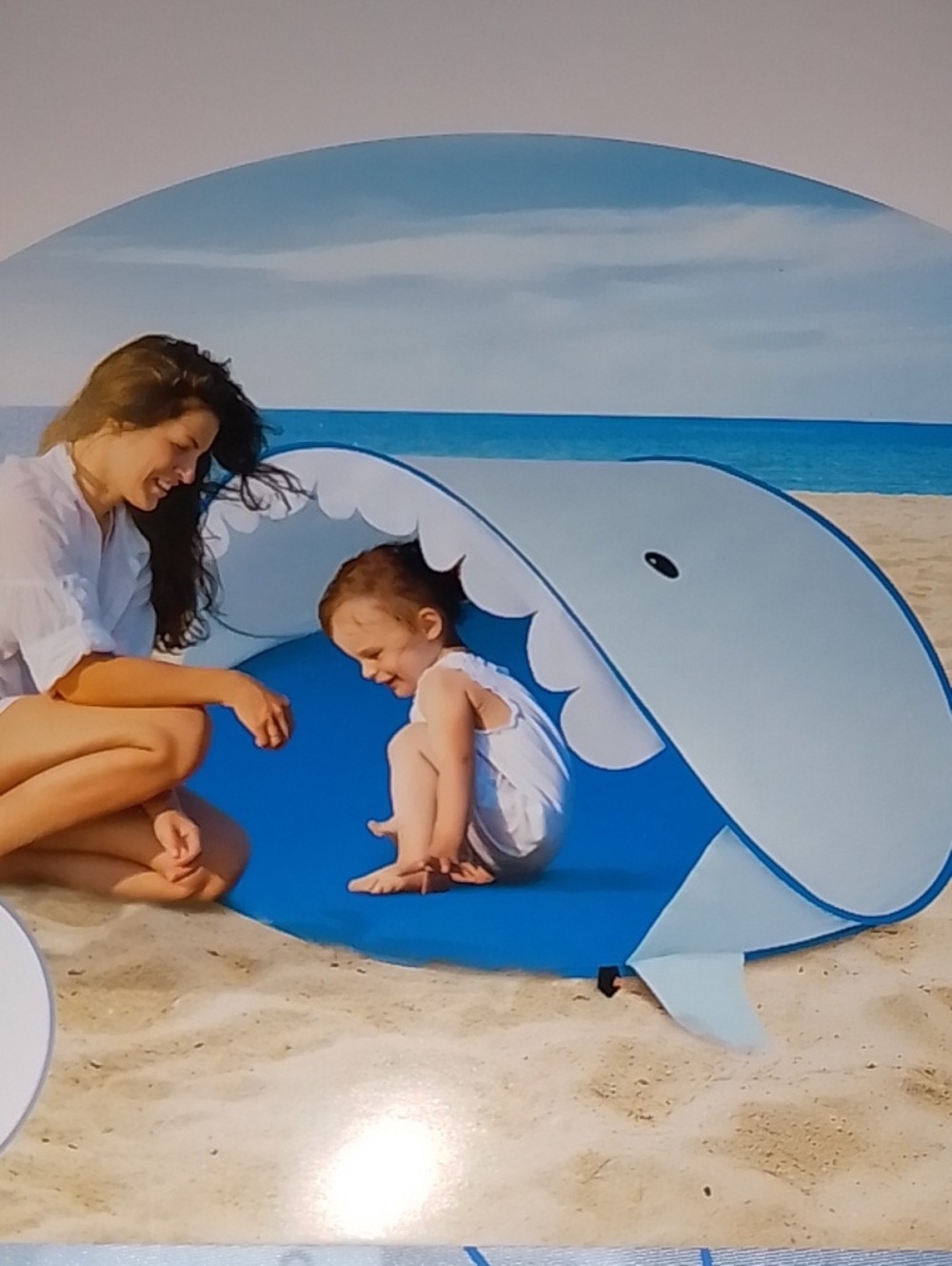 Kids Whale Pop-Up Beach Shade - Light Blue